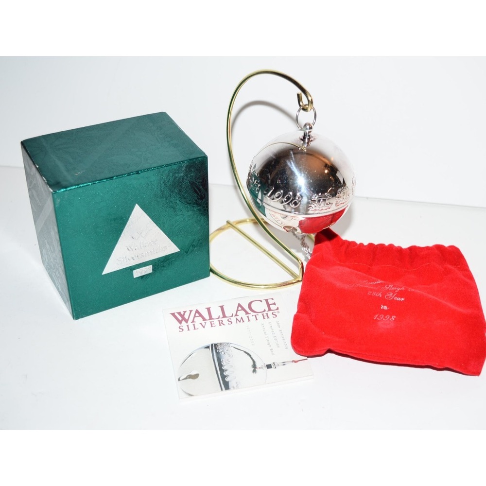 Wallace Silver Plate 1998 Annual Christmas Bell Ornament  28th Edition